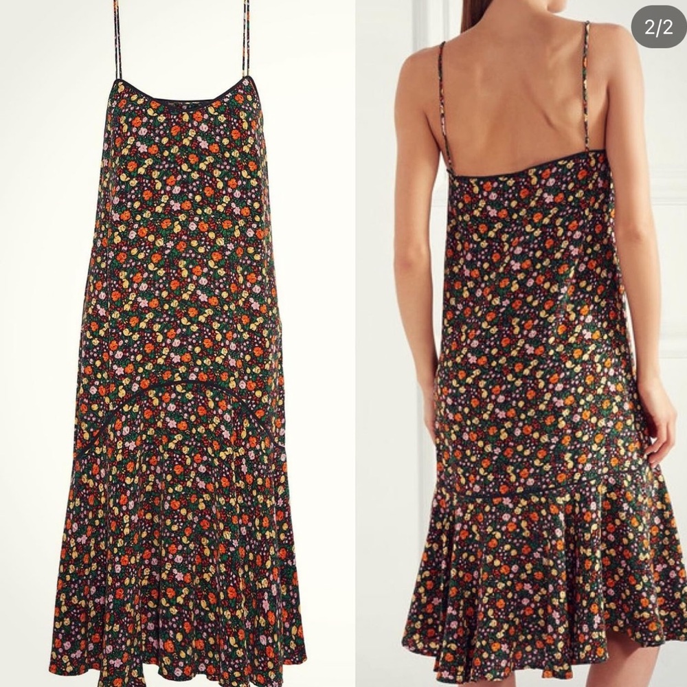 GANNI Joycedale slip dress 100% silk size XS (fits like XXS) - Picture 8 of 14